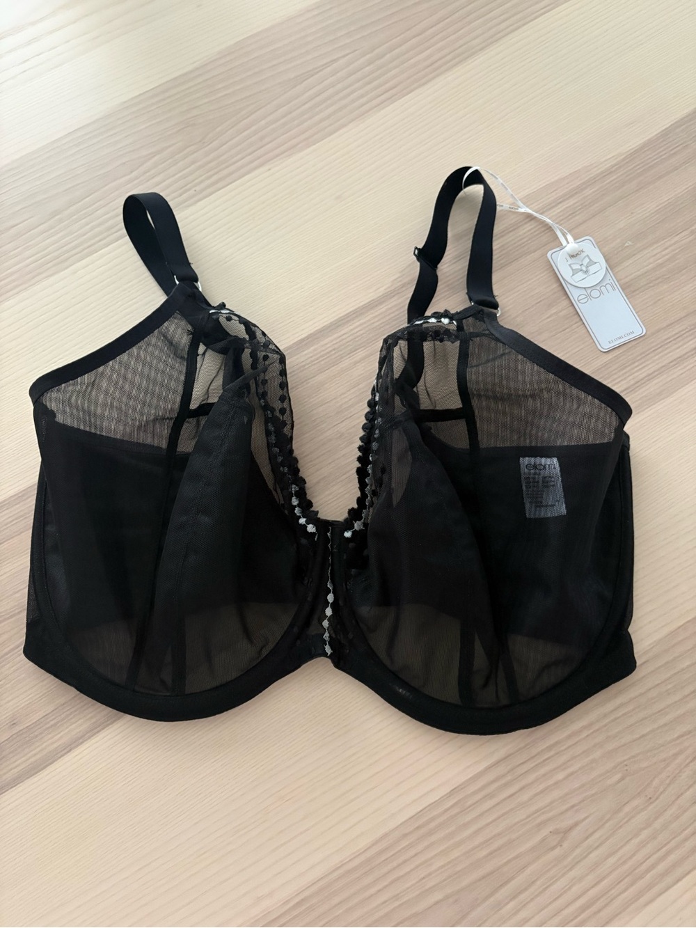 NWT Elomi bra Matilda j hook black underwire size 38M *minor imperfection